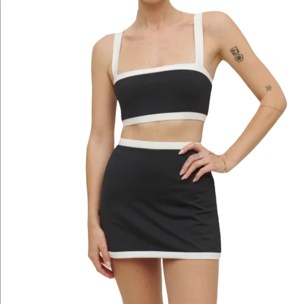 Reformation Adelina Ecomove Two Piece in Black Sz L NWT